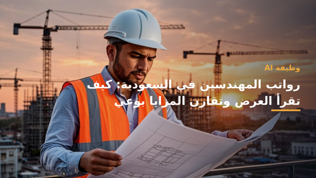 مشهد مهني عربي معاصر في بيئة مكتبية سعودية بألوان أزرق كوبالت وأخضر زمردي وأبيض، أشخاص يتناقشون حول وثائق عمل على طاولة، أسلوب تحرير احترافي، نسبة 16:9، مساحة آمنة للعنوان