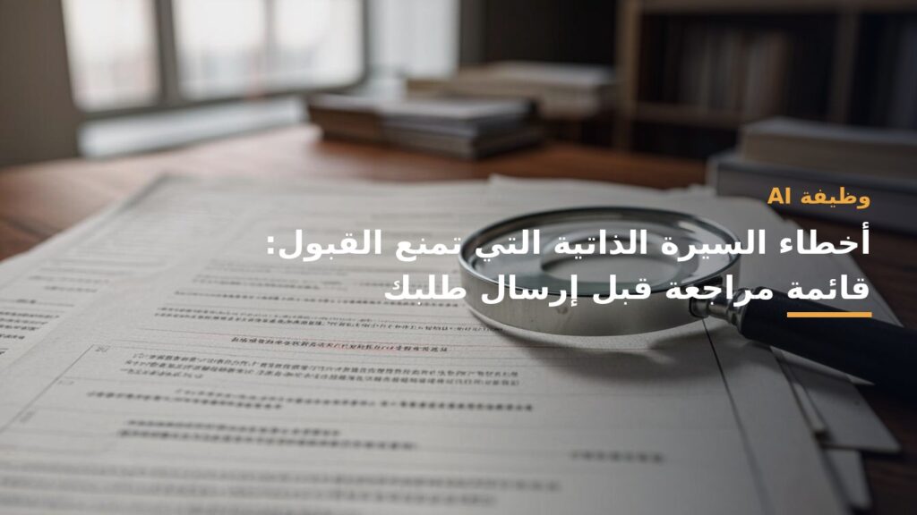 صورة غلاف: أخطاء السيرة الذاتية التي تمنع القبول: قائمة مراجعة قبل إرسال طلبك